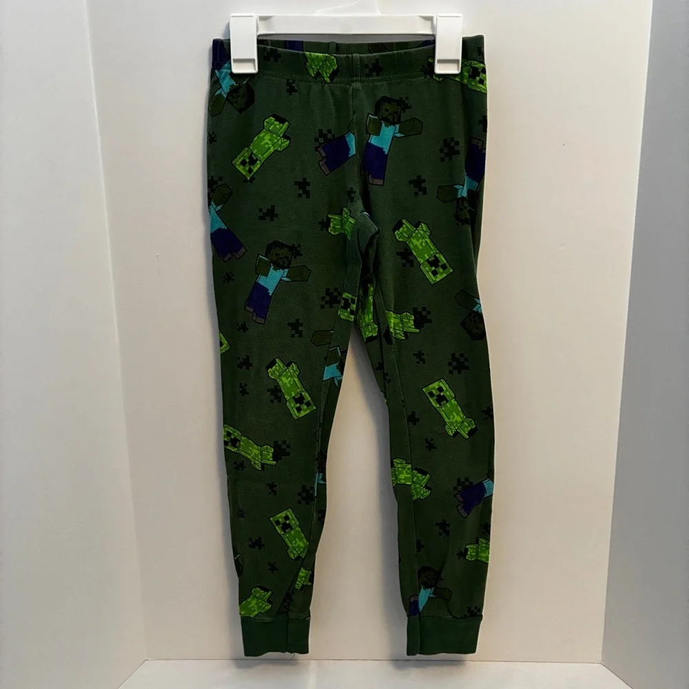 Old Navy Boy's Snug-Fit Minecraft Pajama Set Green Size XL (12)